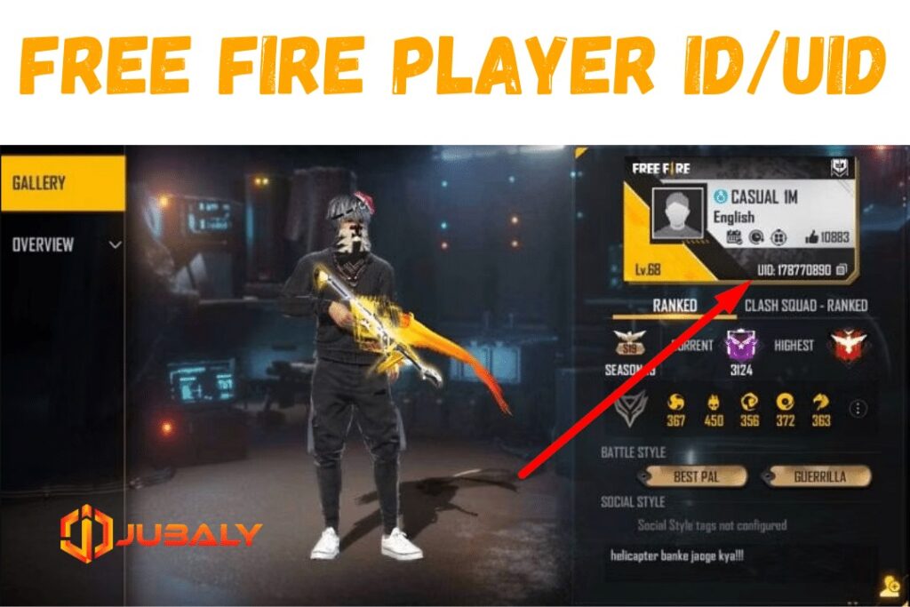free fire player uid