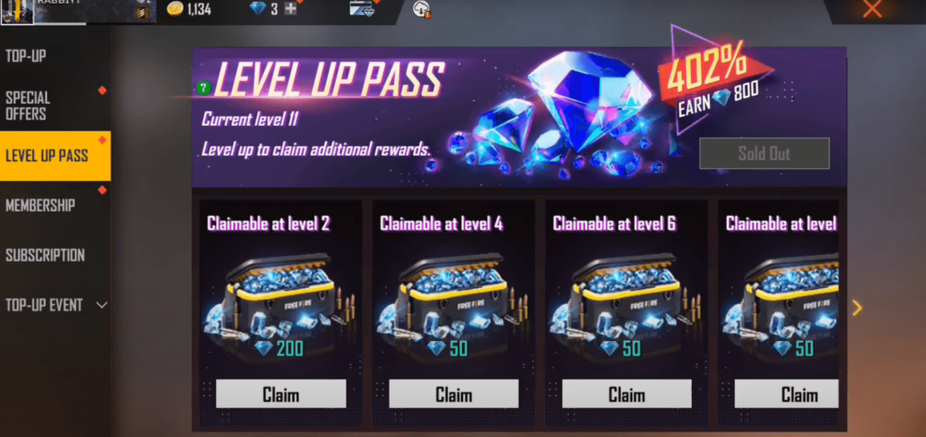 How to claim free fire level up pass diamonds - Free Fire Level Up Pass Bd Bkash